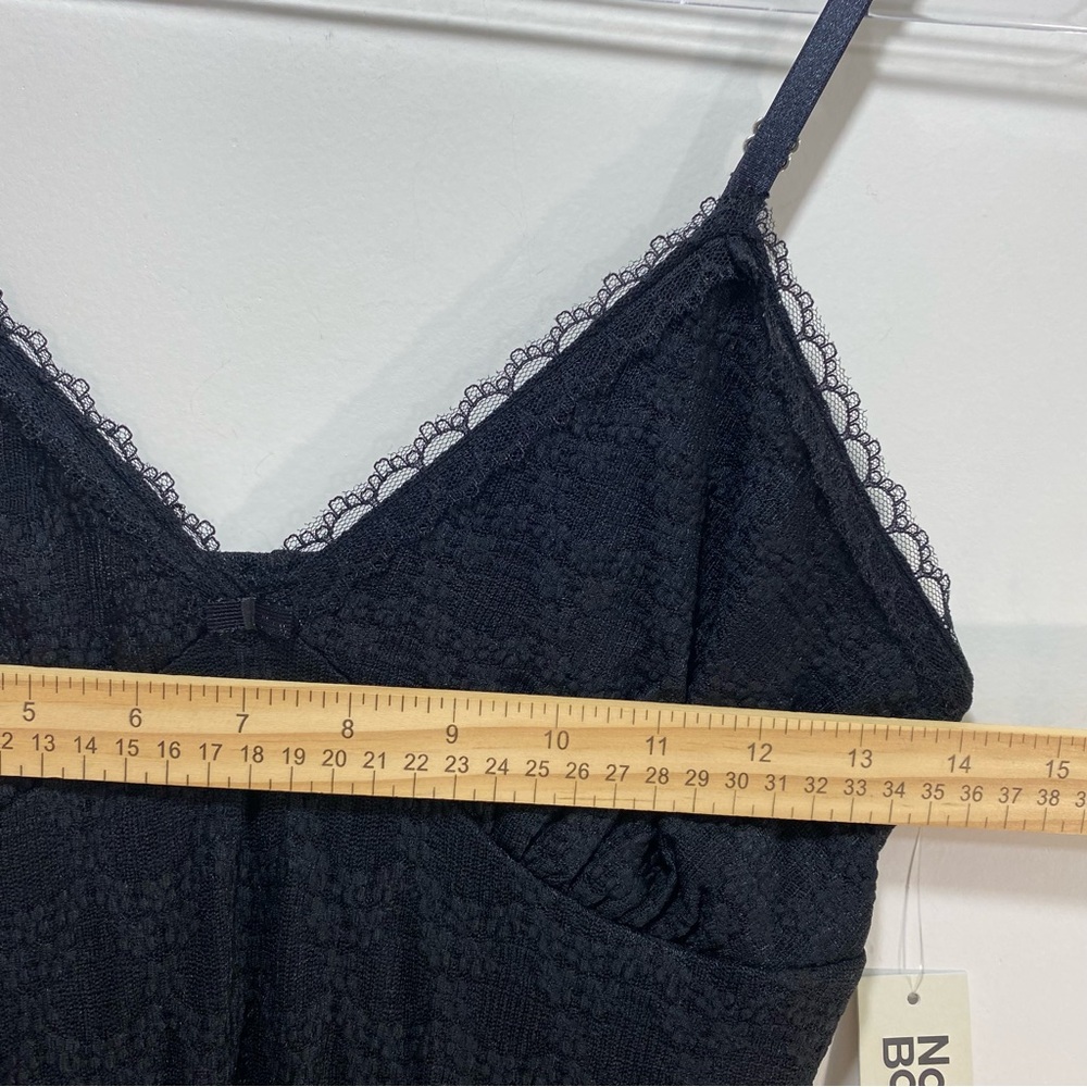 Slip Midi Soft 90 Y2K Strappy Dress S Black New Party Textured Tiered Resortwear - Picture 4 of 7